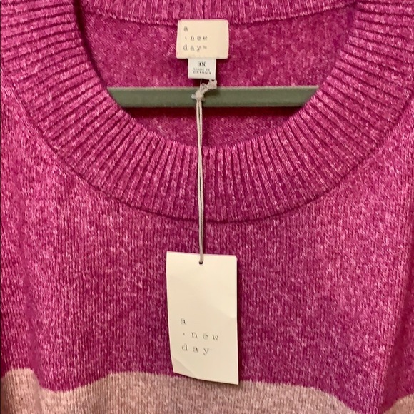 New! 3X Plus Striped Cozy Sweater - Picture 2 of 3